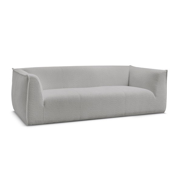 Canapea gri deschis cu tapițerie din țesătură bouclé 242 cm Giorgia – Bobochic Paris-image-3