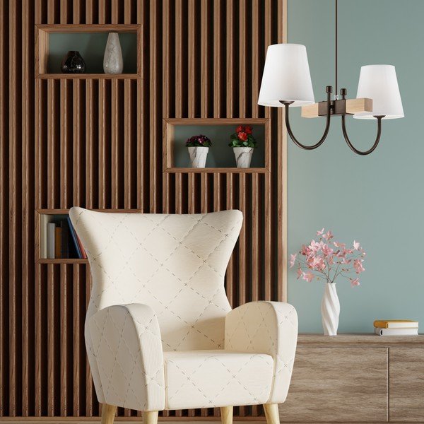 Lustră maro închis cu abajur textil ø 15 cm Julietta – LAMKUR-image-2