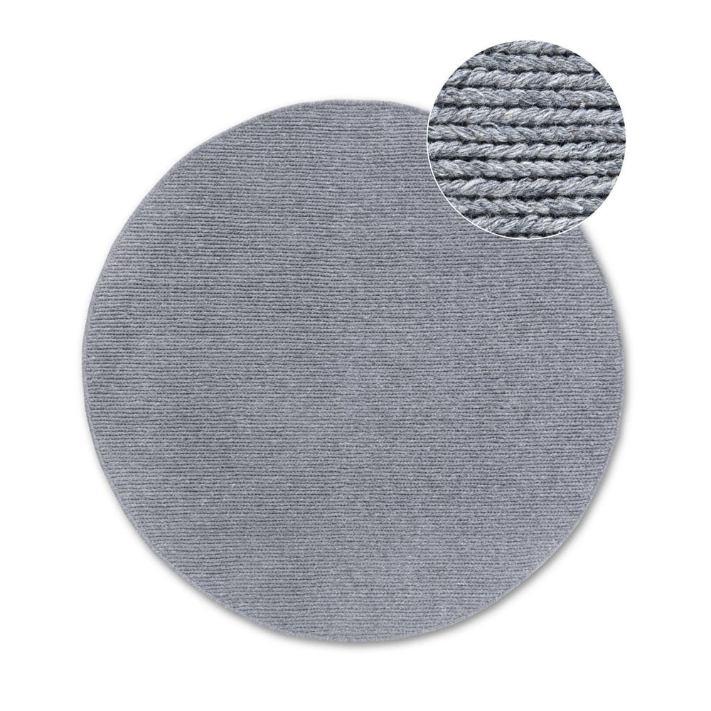 Covor gri țesut manual rotund din lână ø 160 cm Francois – Villeroy&Boch