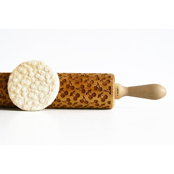 Făcăleț din lemn cu model pentru aluat Valek Cherries-image-1