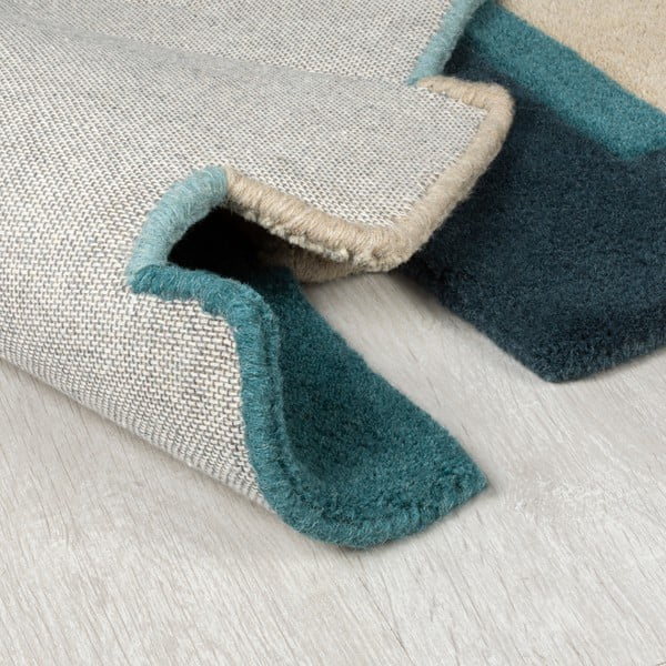 Covor tip traversă albastru/bej din lână 66x300 cm Collage – Flair Rugs-image-3