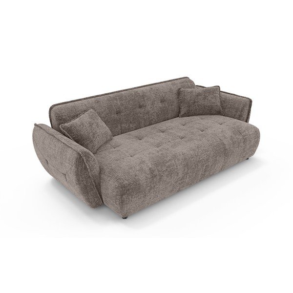 Canapea taupe cu tapițerie din chenille 250 cm Nelia Big – Ropez-image-2