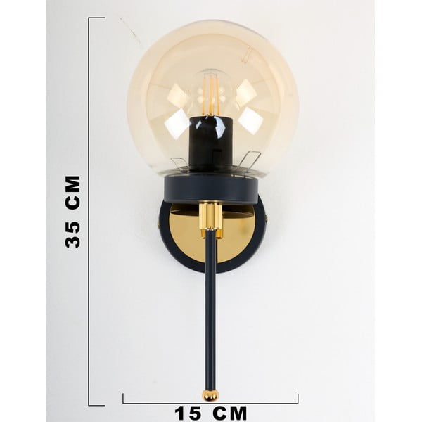 Aplică de perete negru-auriu ø 15 cm Tokyo – Squid Lighting-image-3