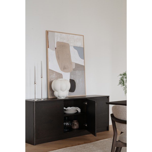 Comodă în culoare naturală închisă cu aspect de lemn de stejar 180x70x40 cm Melstone – Rowico-image-3