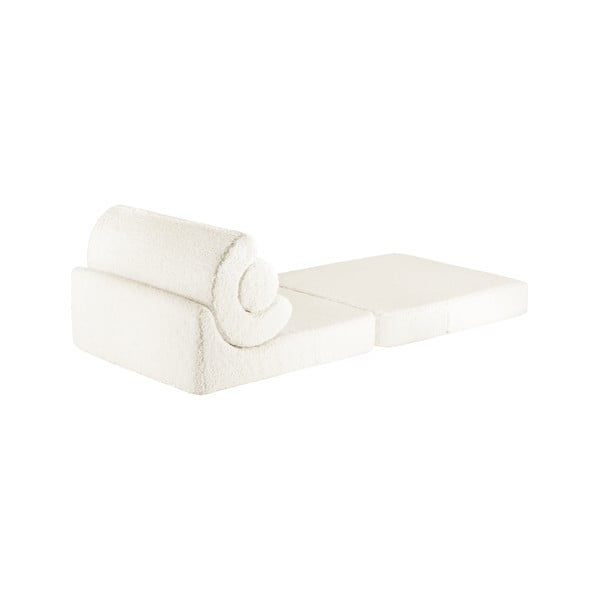 Fotoliu pentru copii crem cu tapițerie din țesătură bouclé Flipster – Wigiwama-image-2