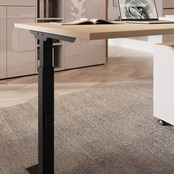 Birou reglabil cu blat cu aspect de lemn de stejar 80x160 cm Lissabon – Germania-image-1