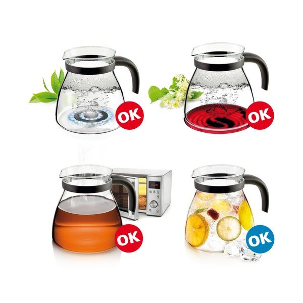 Ceainic gri antracit din sticlă 1.5 l Monte Carlo – Tescoma-image-1