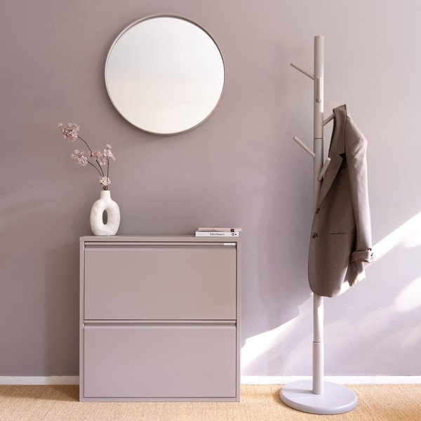 Pantofar taupe cu deschidere înclinată din metal 75x77,5x22,5 cm Billy – Spinder Design-image-1