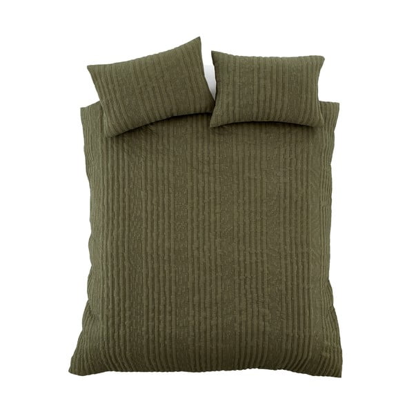 Lenjerie de pat kaki pentru pat dublu 200x200 cm Tamba Stripe – Pineapple Elephant-image-2