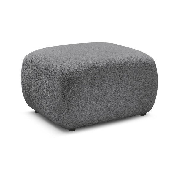 Taburet gri cu tapițerie din țesătură bouclé Montaigne – Bobochic Paris