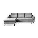 Colțar extensibil din catifea cu șezlong pe partea stângă Miuform Stylish Stan, gri deschis