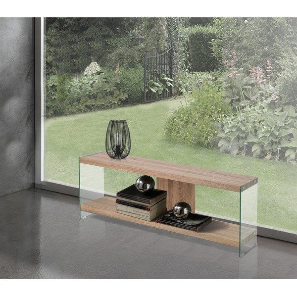 Comodă TV în culoare naturală din sticlă 120x45x29,5 cm Nancy – Tomasucci-image-1