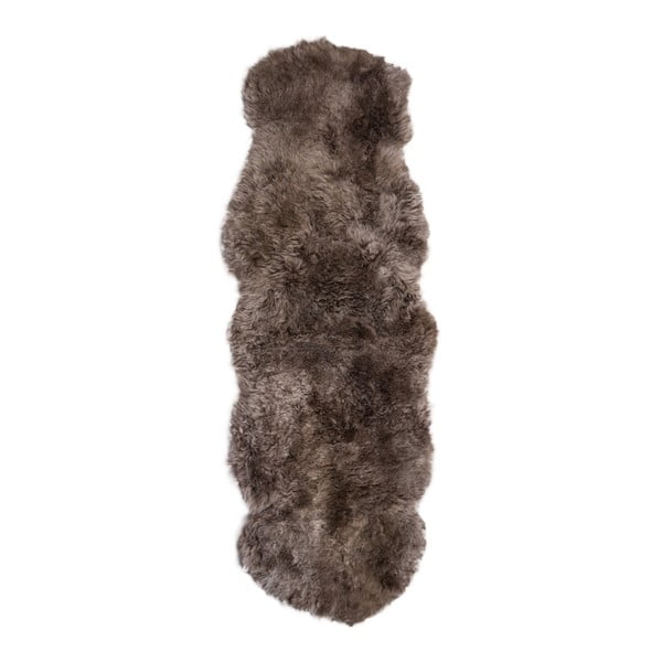 Covor din blană cu fir scurt, Furry, 160 x 55 cm, gri - maro