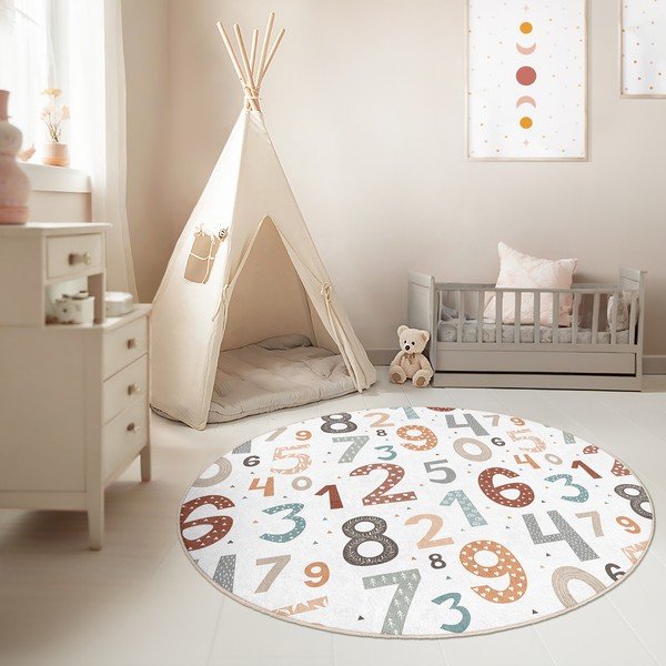 Covor de joacă pentru copii lavabil ø120 cm Happy Numbers – Mila Home-image-1
