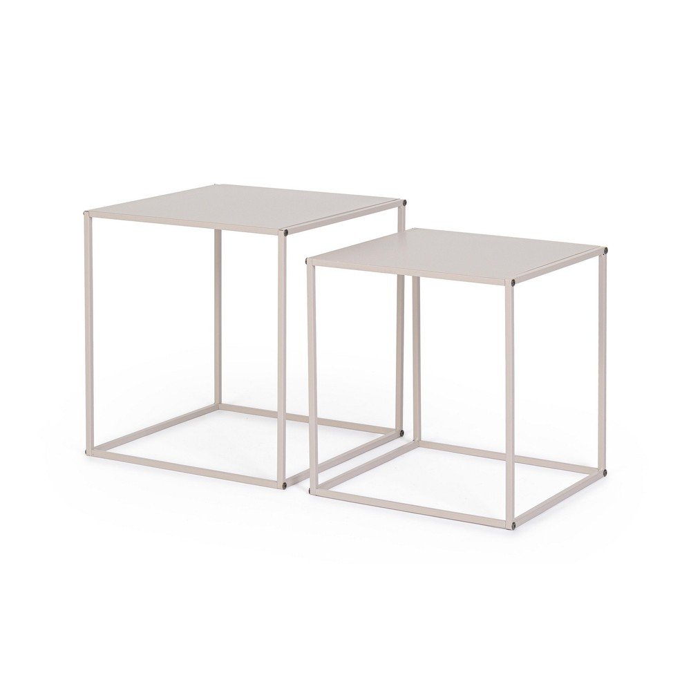 Măsuțe de cafea bej 2 buc. din metal 38x38 cm Alrik – Yes Everyday