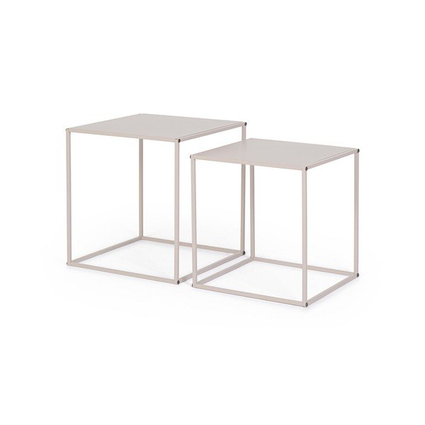 Măsuțe de cafea bej 2 buc. din metal 38x38 cm Alrik – Yes Everyday