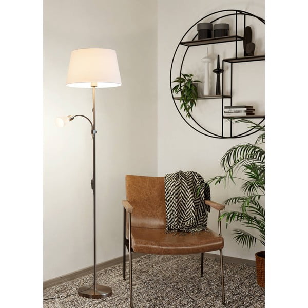 Lampadar gri cu abajur din sticlă/cu abajur textil (înălțime 170 cm) CONESA – EGLO-image-2