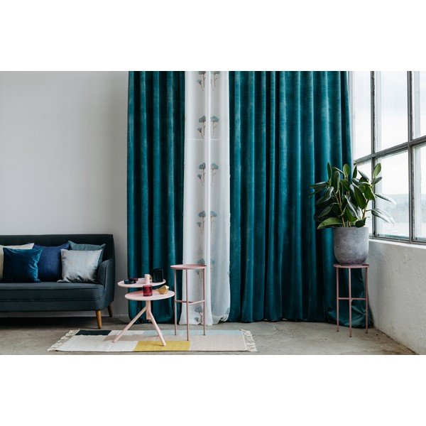 Perdea albă/albastră 140x260 cm Elba – Mendola Fabrics-image-4