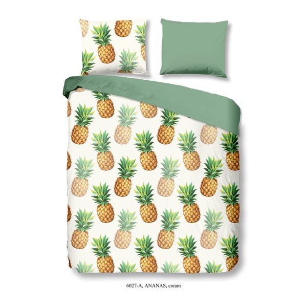 Lenjerie de pat din bumbac satinat Good Morning Premento Ananas, 200 x 240 cm