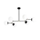 Lustră alb-negru cu abajur din sticlă Damar – Opviq lights