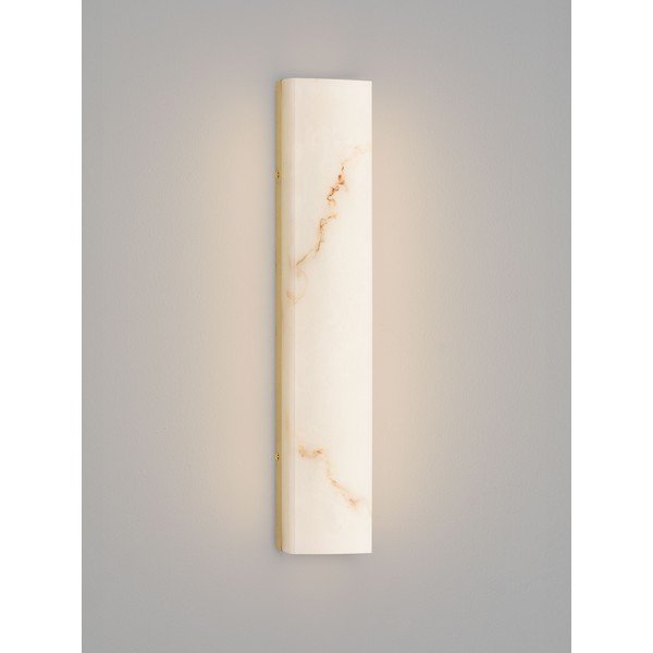 Aplică de perete albă/alămie LED cu aspect de piatră Shado – Nova Luce-image-3