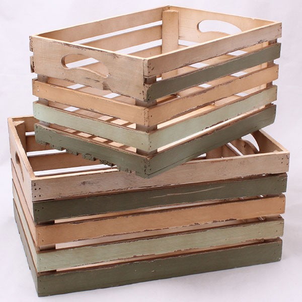 Set 2 cutii lemn Dakls Rustic