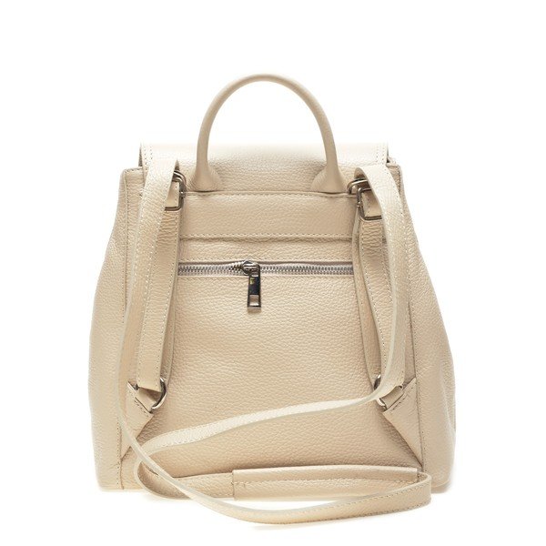 Rucsac din piele Carla Ferreri, bej-image-1