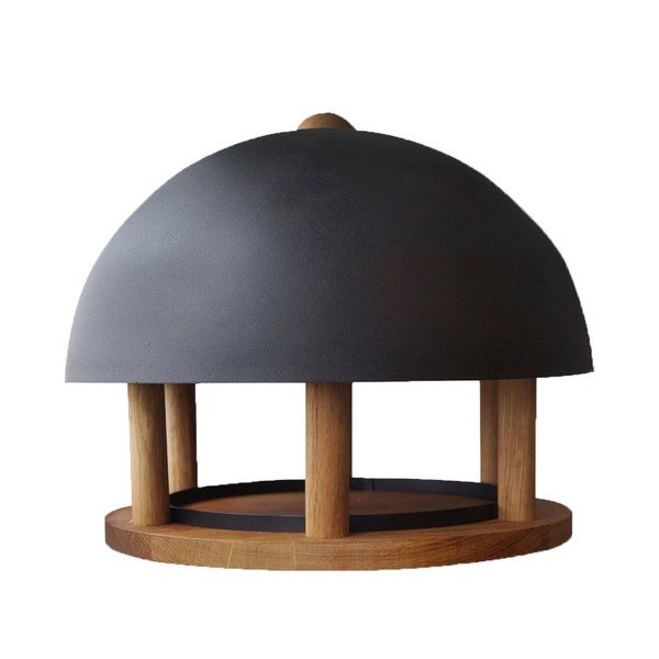 Hrănitor din lemn de stejar cu suport pentru păsări Esschert Design-image-1