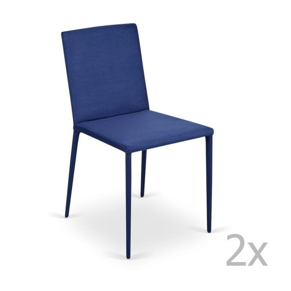 Set 2 scaune Garageeight Ikaalinen, albastru