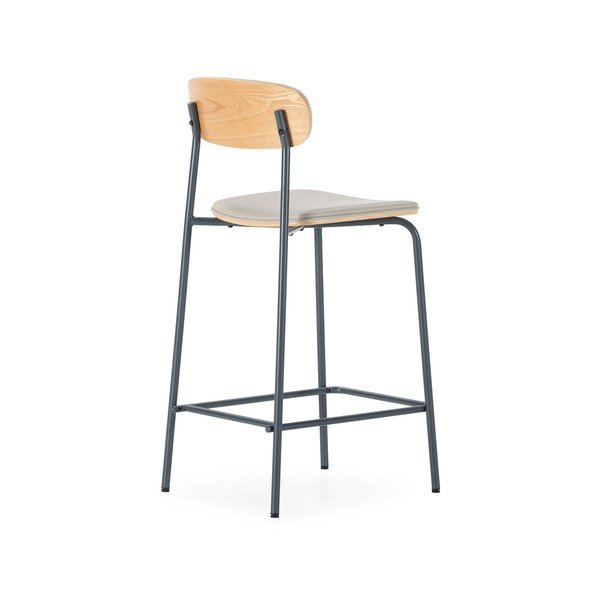 Scaune de bar bej 2 buc. tapițate (înălțime șezut 65,5 cm) Saula – Marckeric-image-4