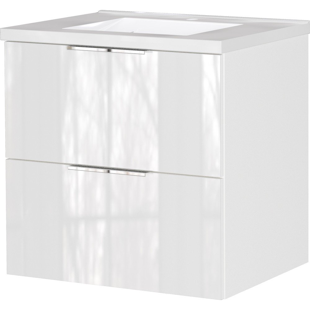 Dulap sub chiuvetă alb suspendat cu aspect lucios 61x61 cm Celano – Germania