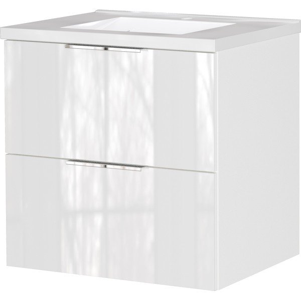 Dulap sub chiuvetă alb suspendat cu aspect lucios 61x61 cm Celano – Germania