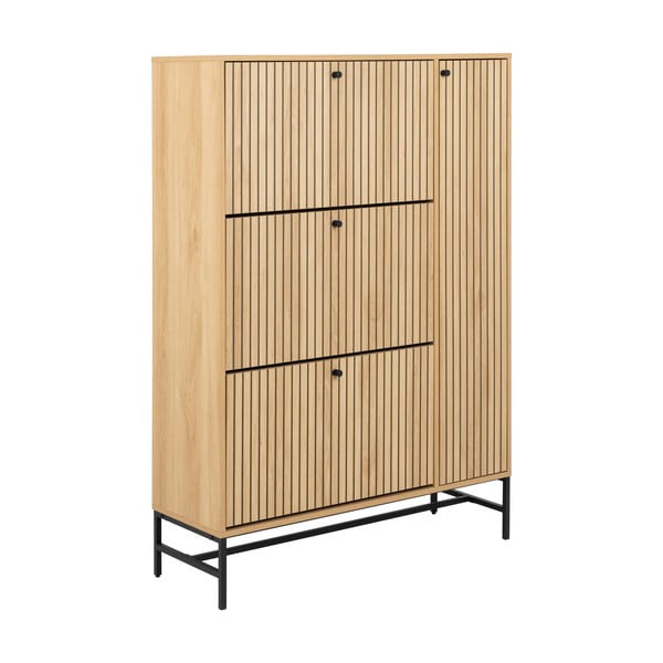 Pantofar în culoare naturală cu deschidere înclinată cu aspect de lemn de stejar 99x140x35 cm Albany  – Actona