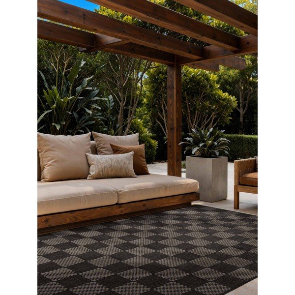 Covor pentru exterior și interior negru/crem 160x230 cm Haringey Dorothy – Ted Baker-image-1