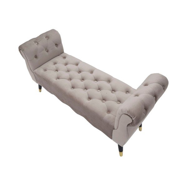 Bancă taupe cu tapițerie din catifea Paris – Mauro Ferretti-image-3