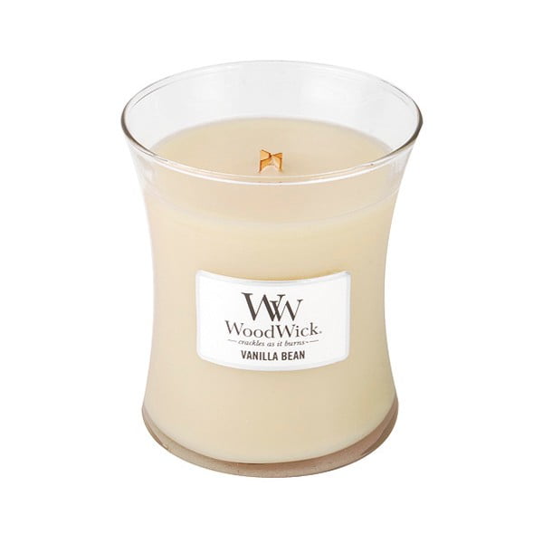 Lumânare parfumată WoodWick, aromă de vanilie, 60 de ore