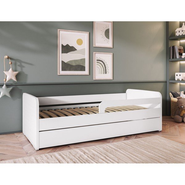 Pat pentru copii  alb cu somieră 80x200 cm Duuli – ELTAP-image-1