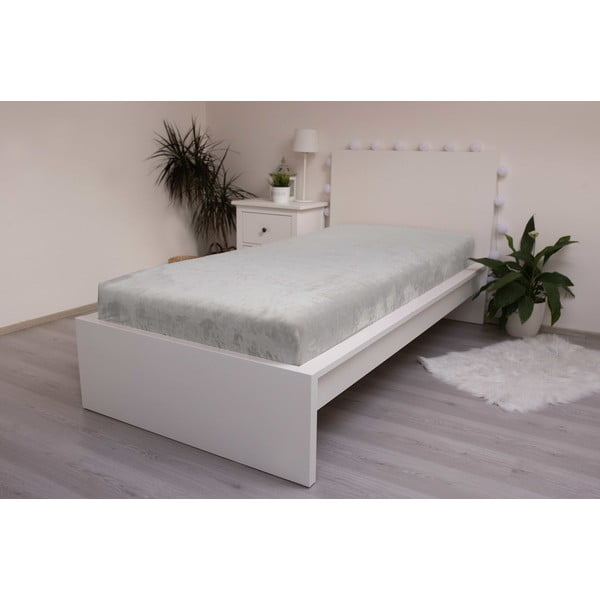 Cearceaf gri din micropluș cu elastic 90x200 cm – Jerry Fabrics-image-2