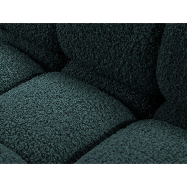 Colțar modular petrol cu tapițerie din țesătură bouclé (cu colț pe partea dreaptă/cu șezlong) – Micadoni -image-3