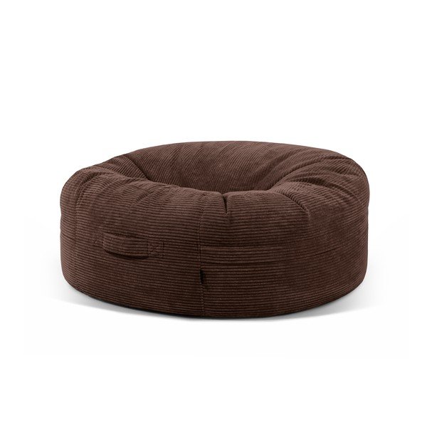 Fotoliu bean bag maro închis cu tapițerie din catifea reiată Roll 135 – SLOWDOWN