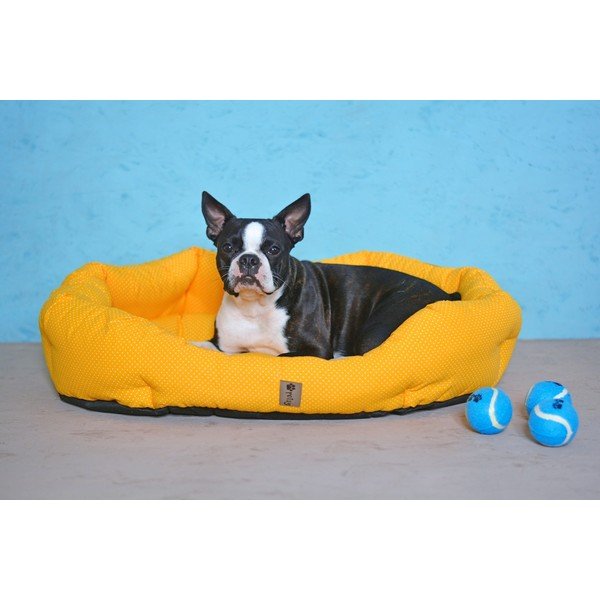 Pătuț pentru animale de companie, galben, din bumbac, 75x60 cm Sunny - Petsy-image-4