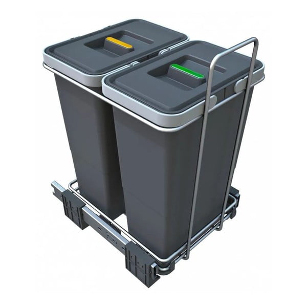 Coș de gunoi de plastic pentru deșeuri sortate/încorporat 8 + 8 l Ecofil - Elletipi