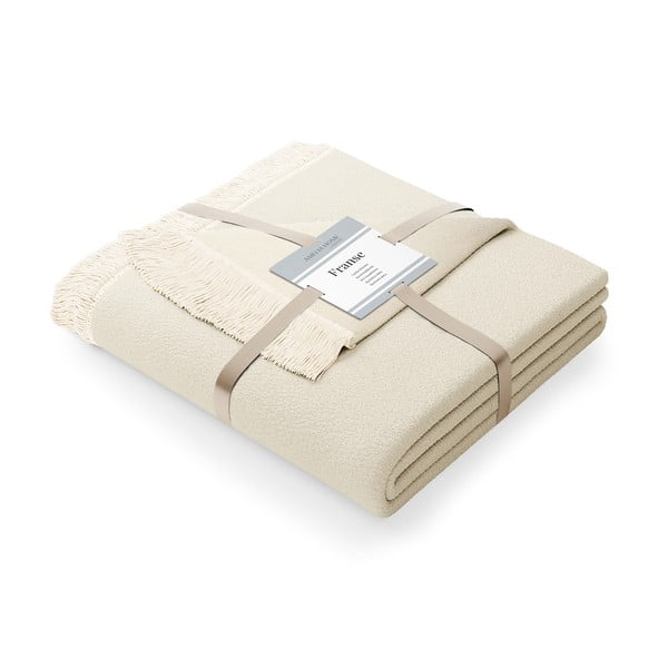 Pătură cu amestec de bumbac AmeliaHome Franse, 150 x 200 cm, bej deschis-image-2