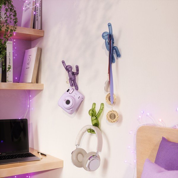 Cârlige 3 buc. autoadezive din plastic Buddy – Umbra-image-1