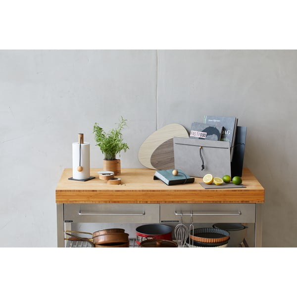 Suport vertical pentru prosoape de bucătărie din hârtie gri antracit ø 13 cm Hippo – LIND DNA-image-1