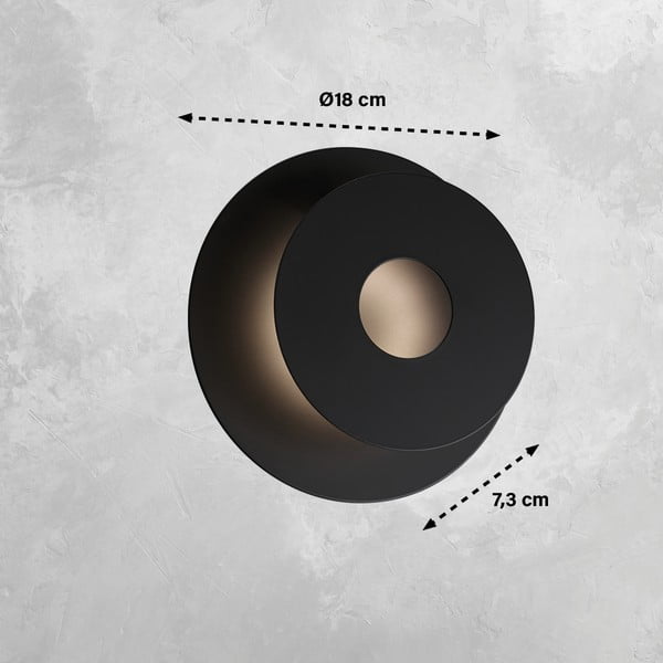 Aplică de perete neagră LED Hennes – Fischer & Honsel-image-2