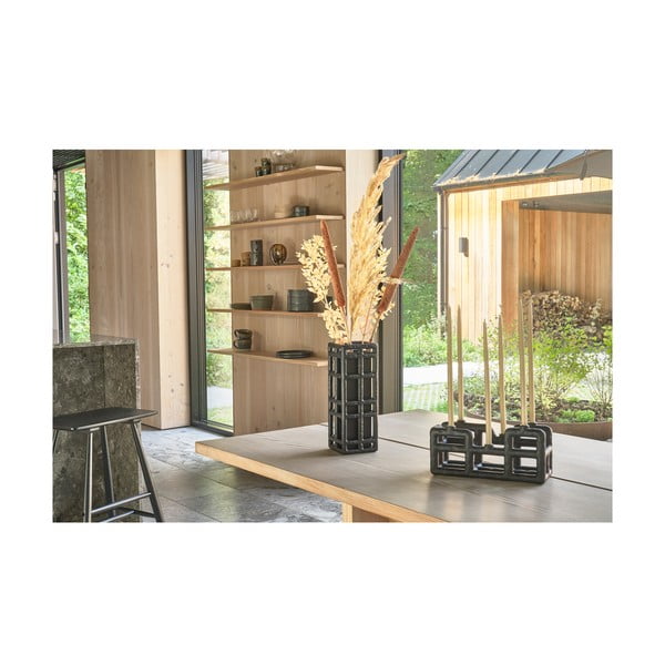 Vază neagră din polirășină lucrată manual (înălțime 30 cm) Lyst – Villa Collection-image-1