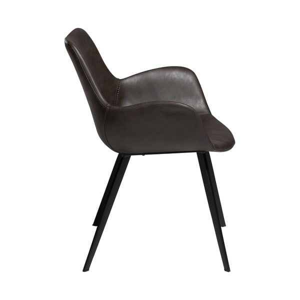 Scaun de sufragerie gri închis cu cotiere tapițat Hype – DAN-FORM Denmark-image-4