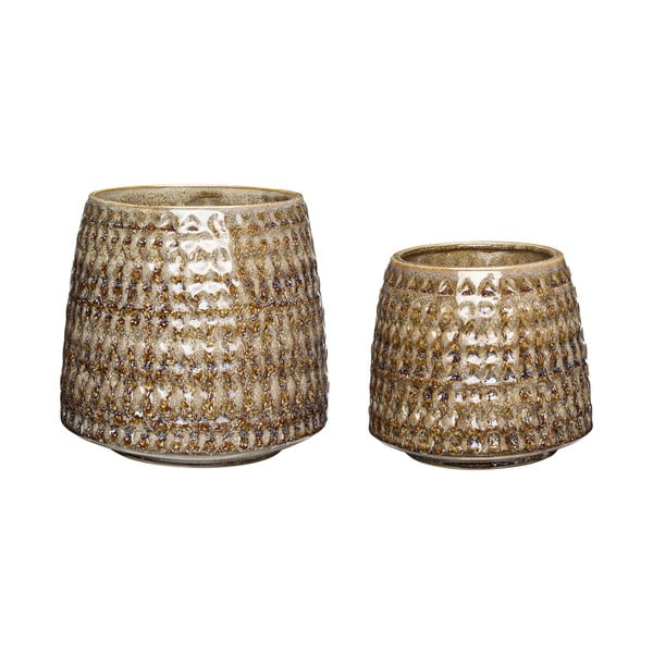 Ghivece decorative 2 buc. din ceramică handmade ø 18 cm Capri – Hübsch
