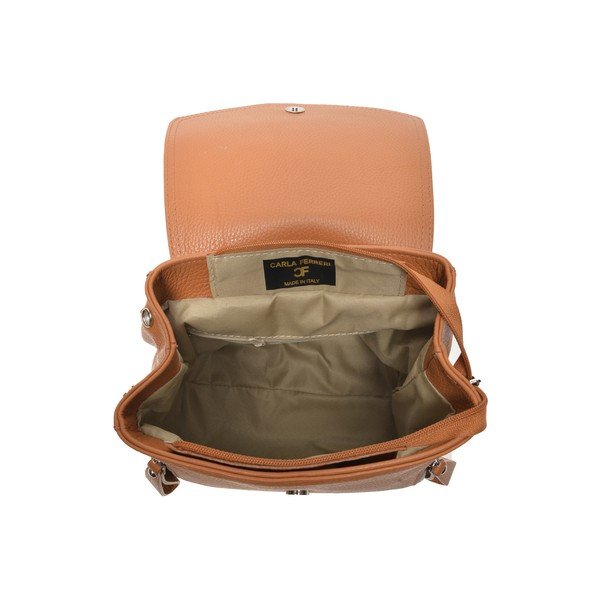 Rucsac din piele Carla Ferreri, maro coniac-image-2